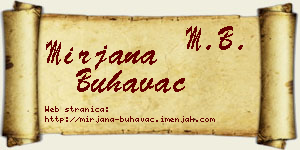 Mirjana Buhavac vizit kartica